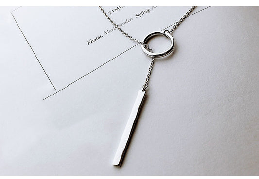 S925 simple word personality sterling silver necklace