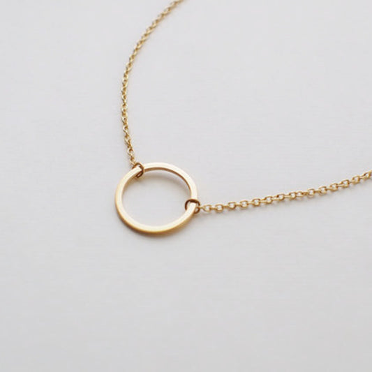 Personality Fashion Ladies Simple Empty Circle Geometric Pendant Necklace Exquisite Clavicle Chain